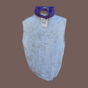Vintage Chico's Design Women's Button-Up Embroidered Denim Vest Size L